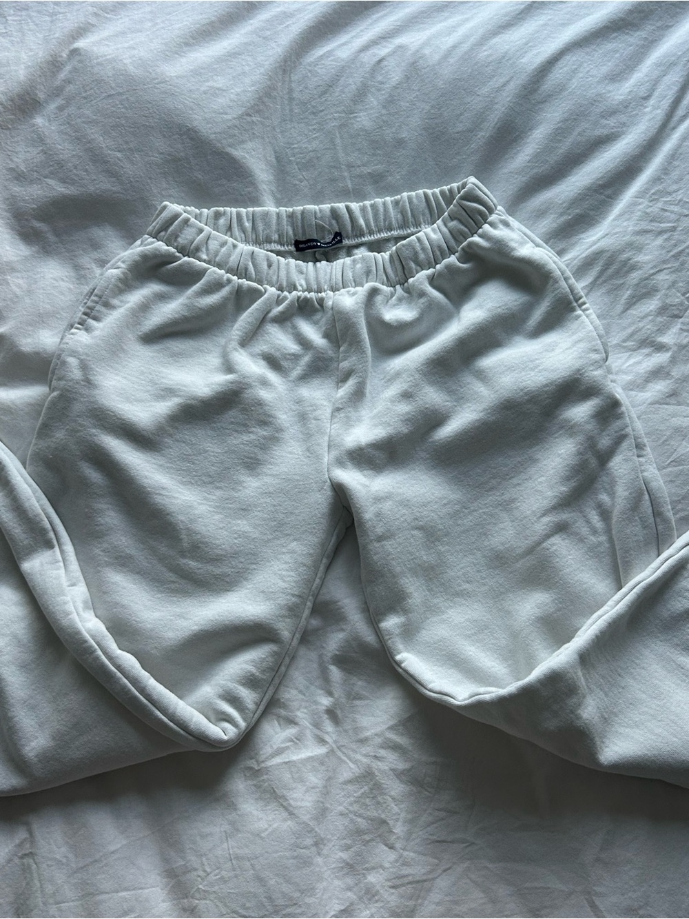 Brandy White Cuffed Sweatpants